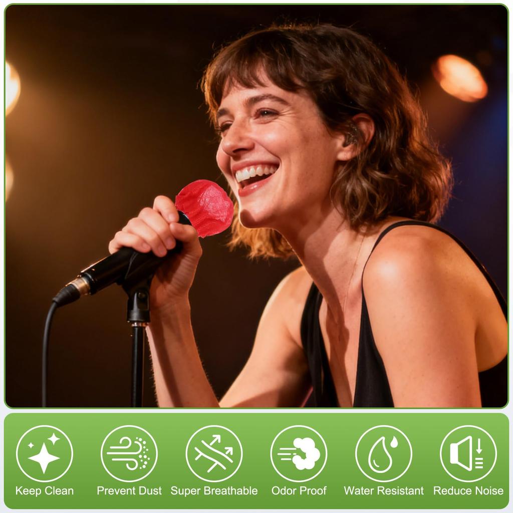 Uxcell 240-Piece Disposable Microphone Covers, Non-Woven Fabric, Soundproof and Dustproof Caps for Handheld Microphones, for KTV, Recording Studios,