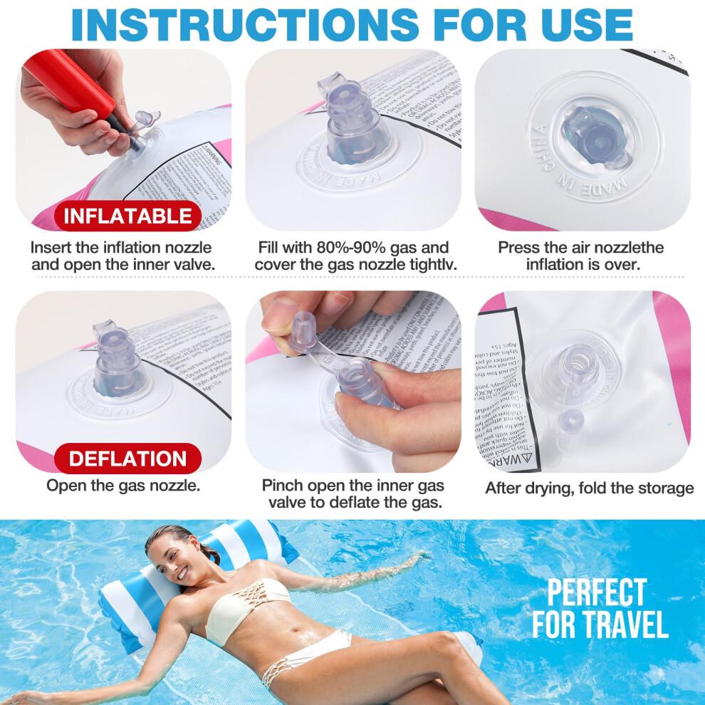 Livhil Set da 3 amache galleggianti per piscina, materassini gonfiabili per piscina, amache acquatiche, galleggianti per piscina per adulti