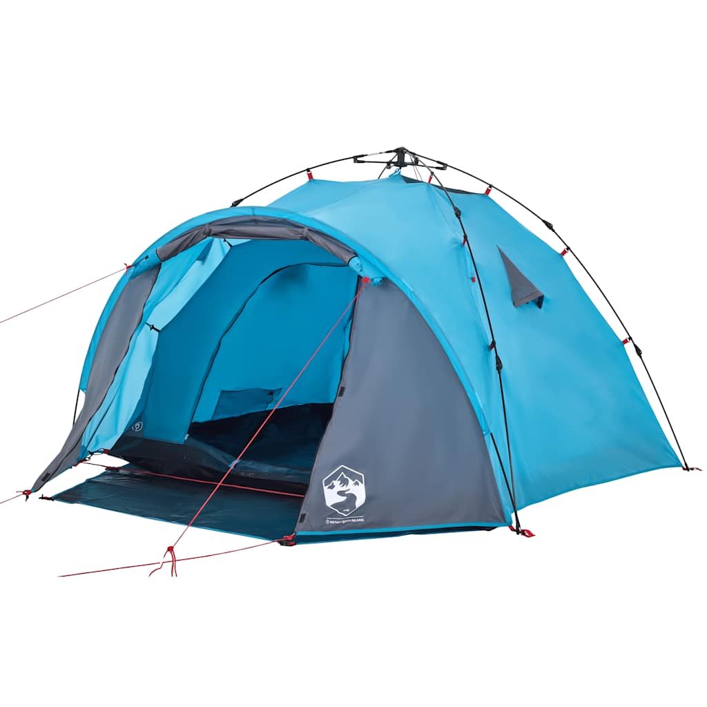 Dome Camping Tent for 3 Persons Blue Quick Release