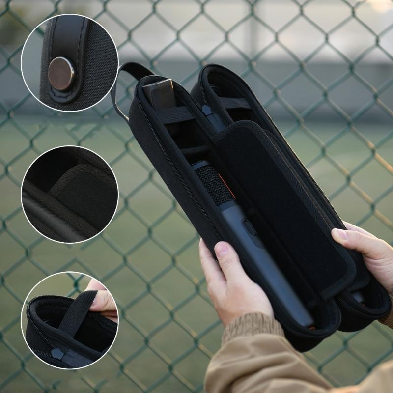 Portable EVA Case Carrying Storage Bag for Wireless Two Microphones Receiver for Travel Office Home, Case Only