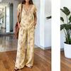 Y116 Summer Loose Top and Wide-Leg Pants Two-Piece Set Women's Fashion European and American Fashion Set