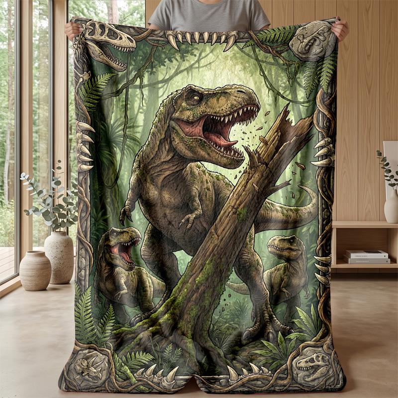 Tyrannosaurus Rex Evolution Theme blanket Lightweight Warm Flannel Blanket Decorative Throw Blanket for Home Decoration