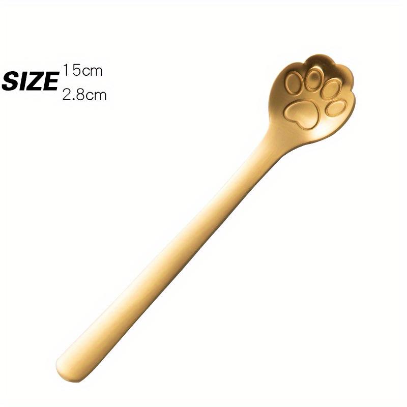 1PC Creative Cute Cat Claw Stainless Steel Spoon Hollow for Ice Cream Coffee Tea Dessert Spoon Kitchen Tableware Accessories