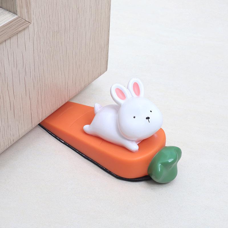 Cute Animal Resin Door Stopper: Creative Anti-Collision Door Blocker Ornament for Living Rooms
