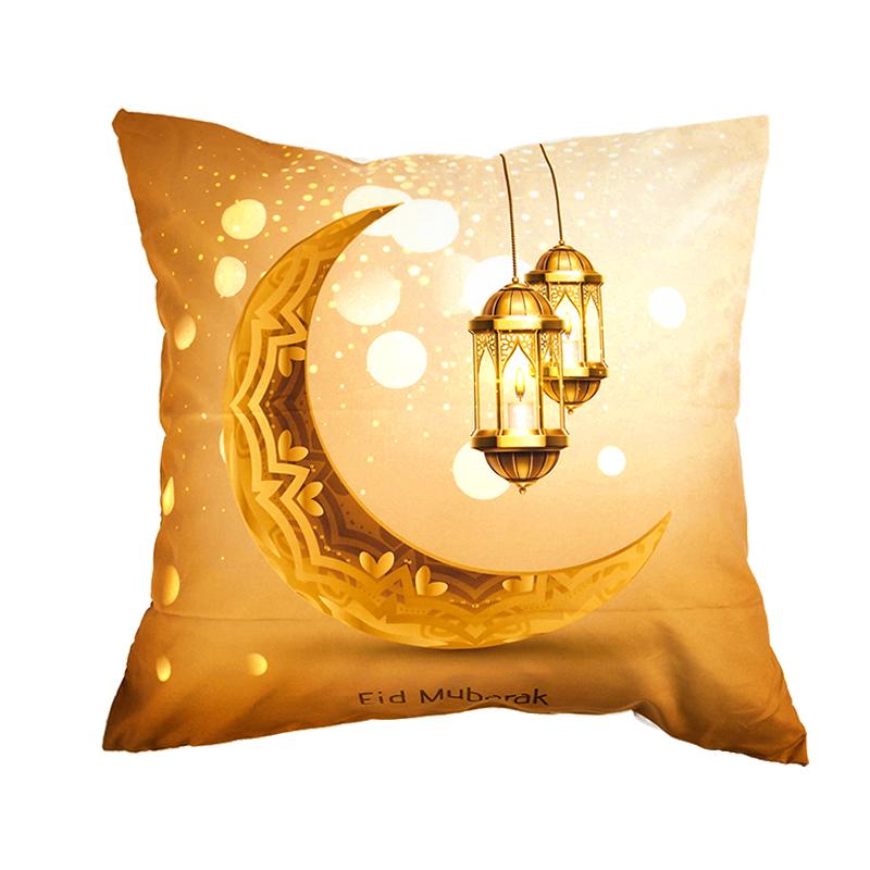 Home Decor Ramadan-themed Moon & Lantern Printed Pillowcases Pattern Cushion Cover Suitable for Sofa Bedroom Car Pillow Cover