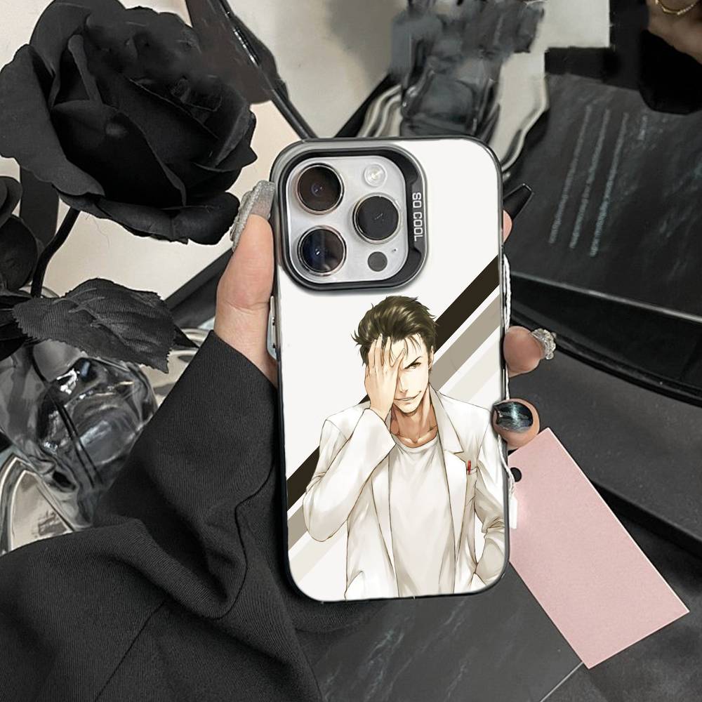 STEINS GATE D-Rintaro O-Okabe Phone Case For iPhone 17,16,15,14,13,12,Pro MAX Black Matte Shockproof Cover