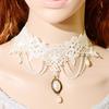 Vintage Wedding Punk Tassel Bridal White Choker Lace Necklace Women Jewelry