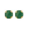 Christmas black and green square earrings medieval Vintage jewelry fashion premium alloy plated 14K gold light luxury stud earrings