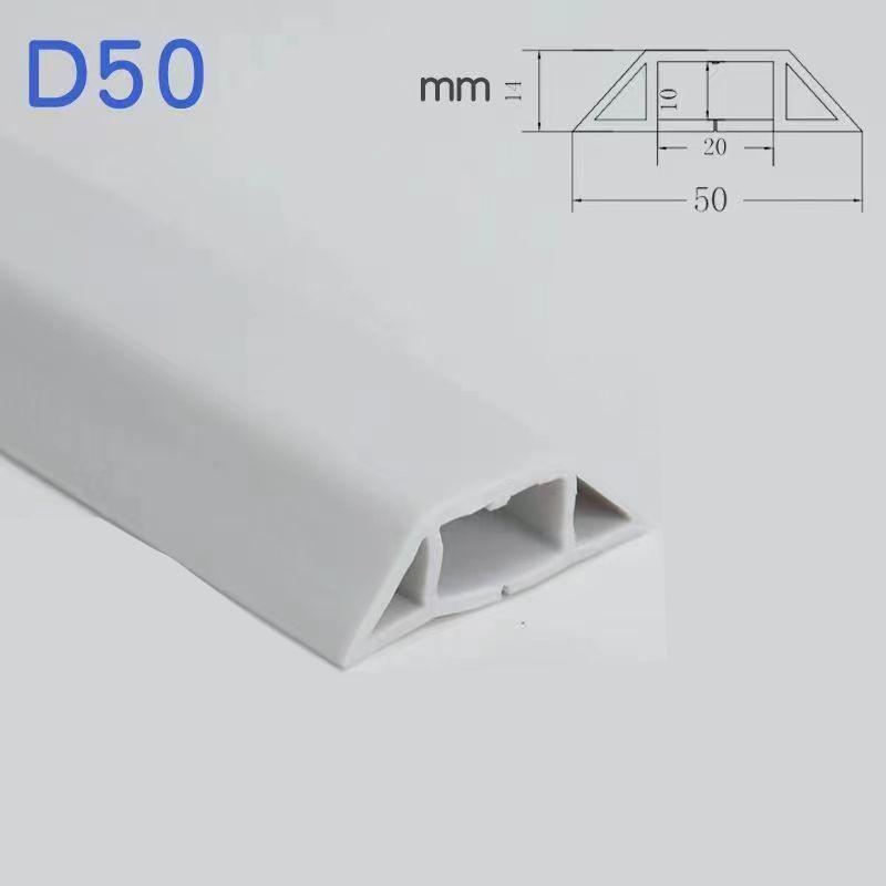 PVC Flexible Rubber Cable Protection Trough, Pressure-resistant Cable Tray, Rubber Strip Trunking for Electrical Wire Storage