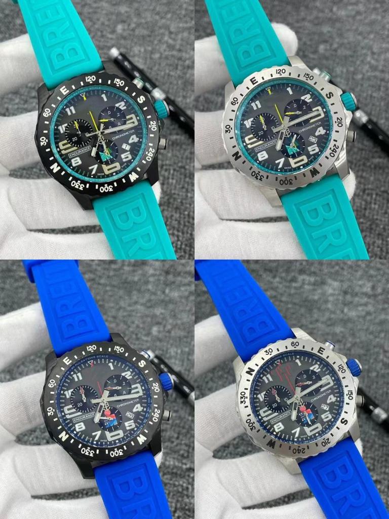2025 Century BN Men's Quartz Chronograph Watch with Leather Strap and Euro Gear Ring Rubber Wristband