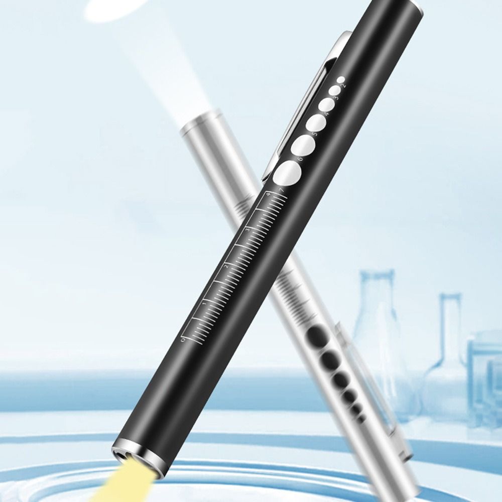 Portable Mini LED Pen Light Multi Function Stainless Steel Nursing Flashlight with Dual Lamp Pocket Clip LED Torch Lamp