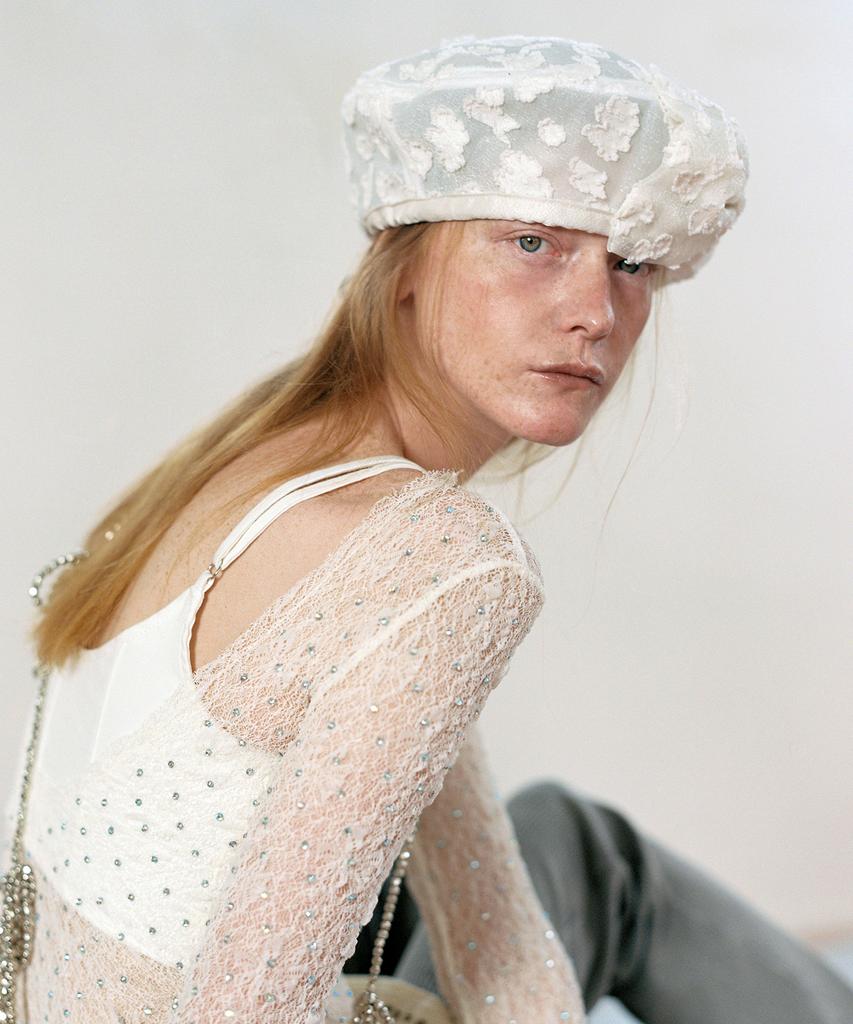 Eosseomnijeu Bowl Beret_Ribbon_Cloud Cream
