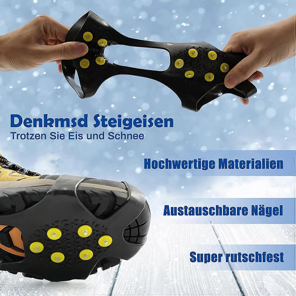 Spikes for Shoes, Crampons with 10 Spikes, Anti-slip Shoe Spikes, Snow Chains for Shoes
