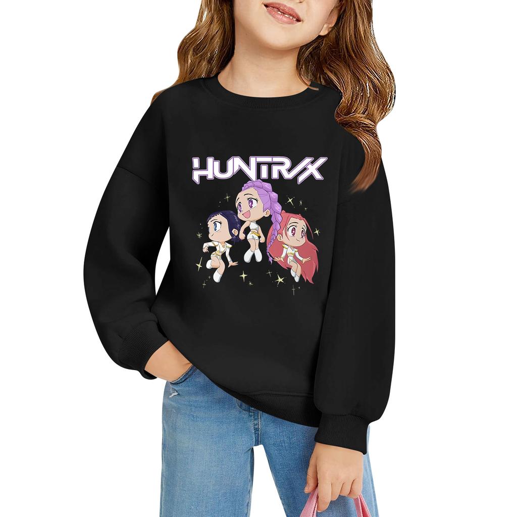 Kids' Long Sleeve Loose Pullover Letter Printed Round Neck Sweatshirt