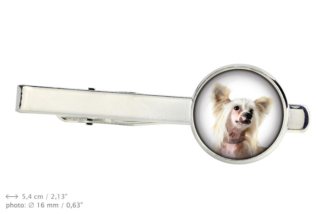 Chinese Crested Dog, Puff - cufflinks and tie with your photo, a suit decoration, men's jewelry from the Art-Dog brand.