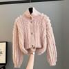 Winter Women Sweater Turtleneck Loose Cardigan Long Sleeve Single Breasted Jacket High End Temperament Coat