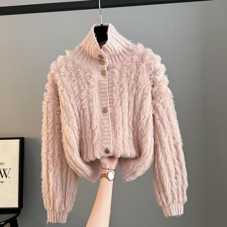 Winter Women Sweater Turtleneck Loose Cardigan Long Sleeve Single Breasted Jacket High End Temperament Coat