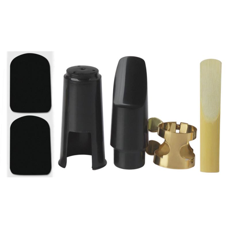 5pcs Set Saxophone Mouthpiece+Clip+Clip Cap+Reed+Dental Pad for Alto/Tenor/Soprano Sax Musical