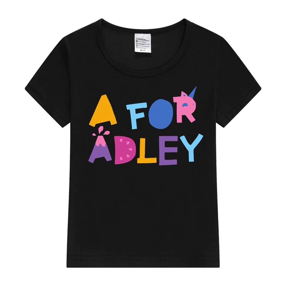 

New 2-16Y Fashion A FOR ADLEY T Shirt Kids Costume Short Sleeve Tee Tops Teenagers Boys Cotton T-shirt Baby Girls TShirt L