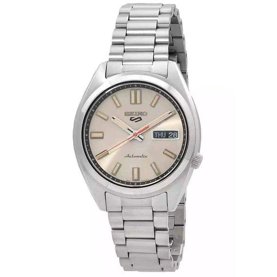 Seiko 5 Sports SNXS Series Нержавеющая сталь Бежевый циферблат Автоматические SRPK91K1 100M Мужские часы бежевый