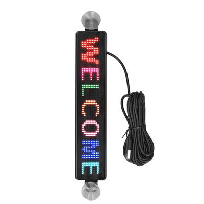 12x72 Farbiges LED-Schild Bluetooth APP-Steuerung DC5V USB-betrieben Displaybildschirm für Autohinterfenster Wand