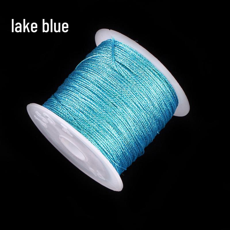 Handmade Red Lanyard Bracelet with Gold Iridescent Gimp Thread