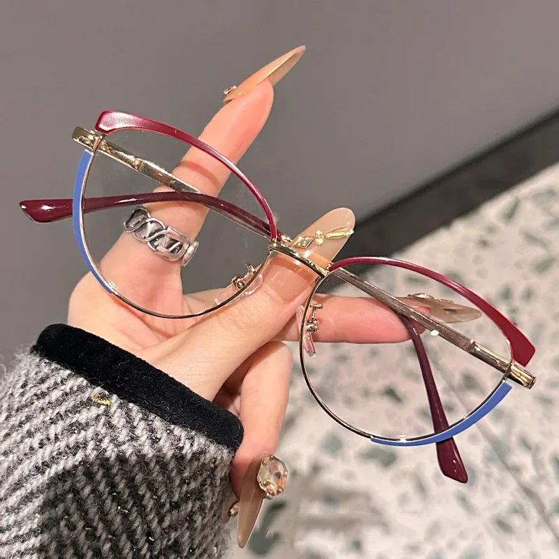 

Unisex Retro Anti-Blue Light Glasses Women s Fashion Cat Eye Metal Frame Glasses High Definition Blue Light Blocking Glasses