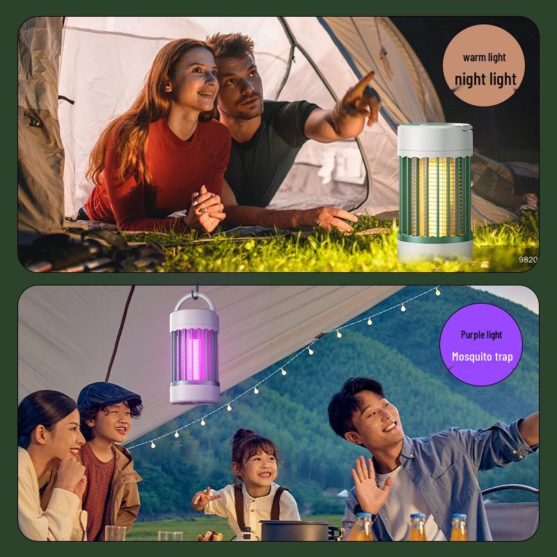 USB Rechargeable Mosquito Killer Lamp: Indoor/Outdoor Electric Shock Purple Light Photocatalyst Repellent & Night Light