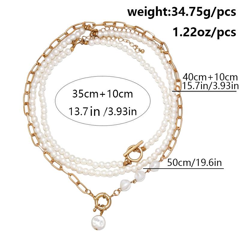 Temperament Baroque special-shaped pearl necklace creative irregular chain collarbone necklace set
