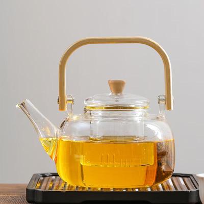Borosilicate Glass Teapot with Bamboo Handle