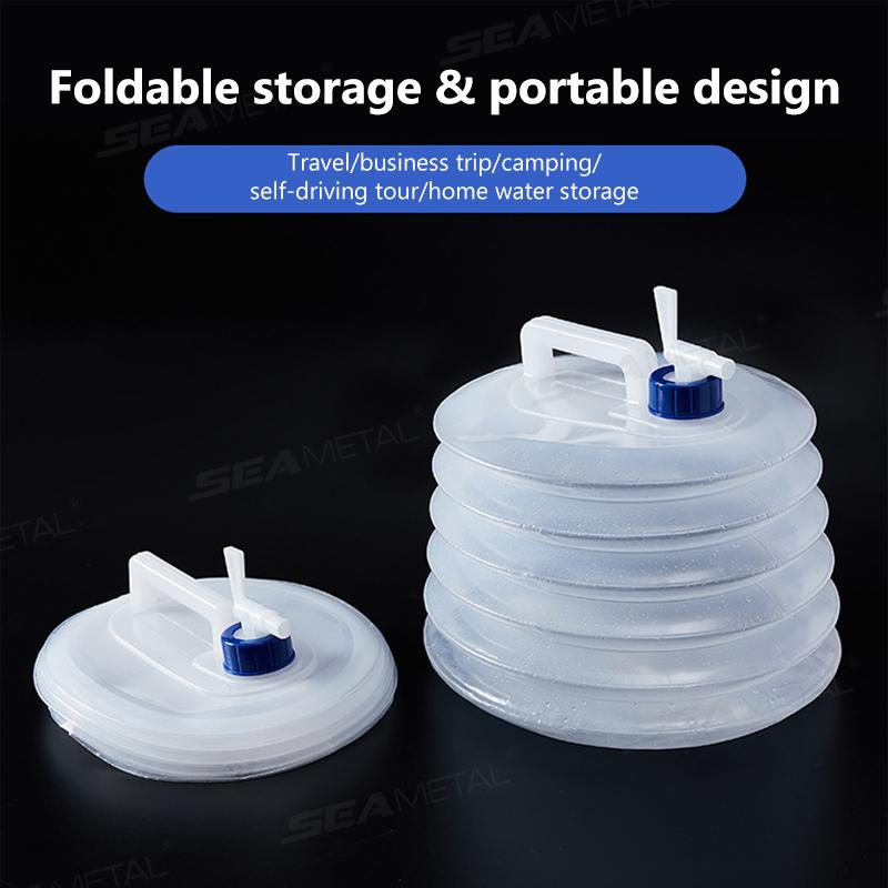 SEAMETAL 5/10/15L Outdoor faltbarer Eimer faltbarer Wassersack Überlebens-Wasserspeicher tragbarer Wasserbehälter Behälter Camping