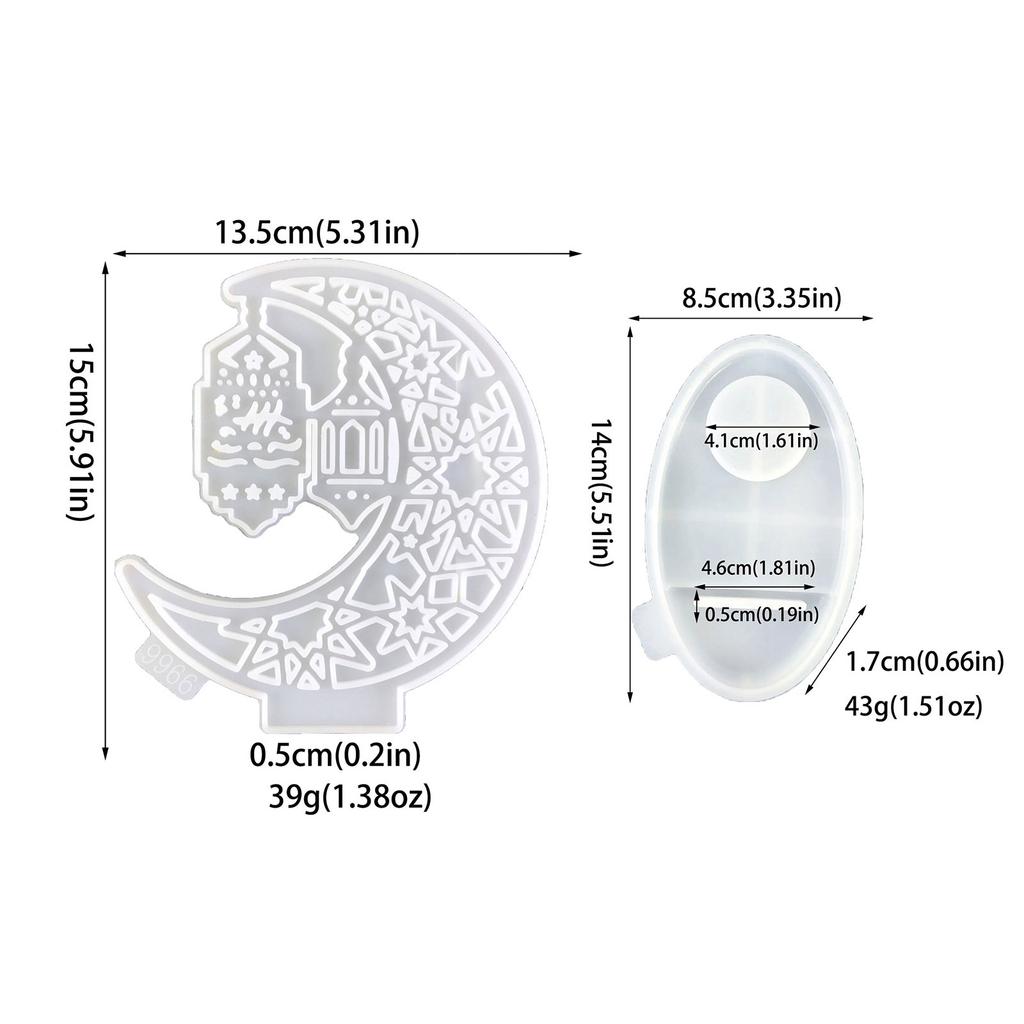 Eid Theme Tealight Holder Molds with Base Moon Shape Candlestick Molds for DIY CraftCandle Holder Tealight Holder