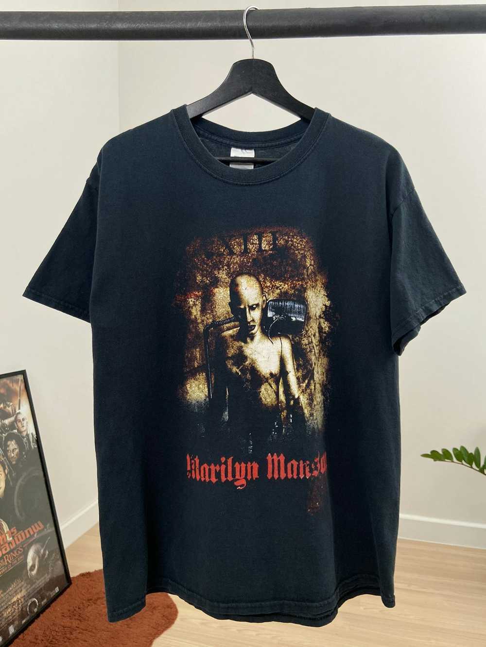 Marilyn Manson Винтажная Черная Футболка с Коротким Рукавом Унисекс 90-х Рок-группа KH7057 XL
