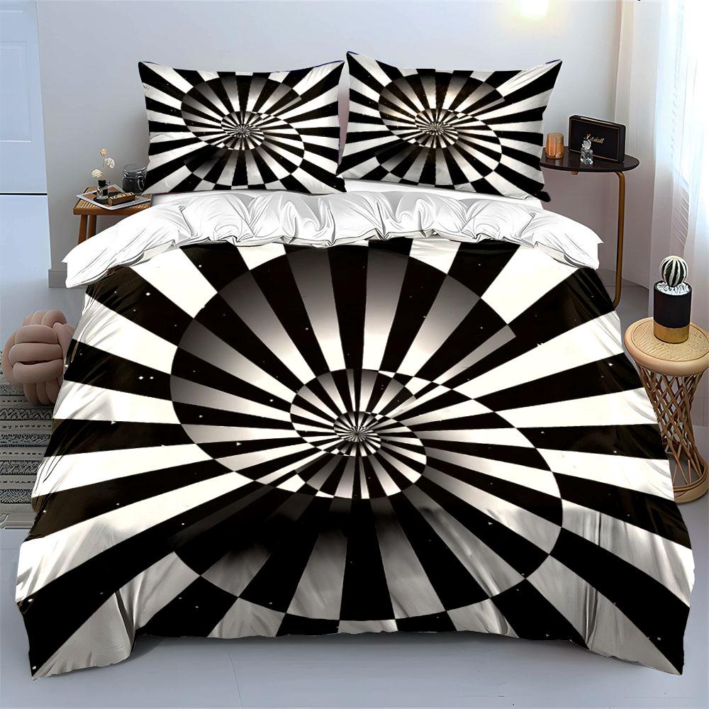 Abstract Spiral Design Décor Set Kid'S And Adults' Bedroom Decor, Exquisite Three-Piece Bedding Set Gift