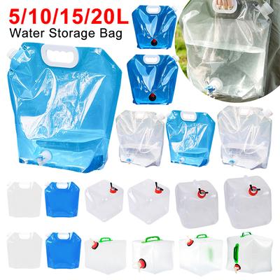 5/10/15/20L Camping Water Bag with Spigot Portable Foldable Water Bag Large Capacity Thickened Leak-proof Container for Camping