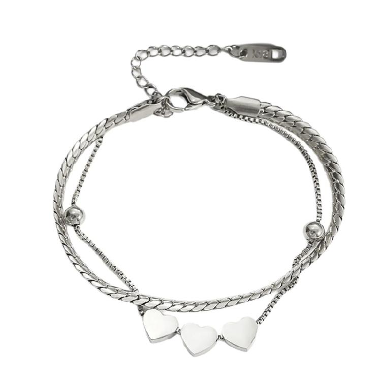 Bracelet Élégant Pendentif Cœur Bracelet Quotidien Bracelet de Soirée Bracelet à Chaîne Moderne Parfait pour Diverses Occasions