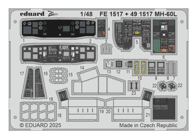 Eduard 1/48 Zoom Serie MH-60L Ätzteile (für ICM) Plastikmodellbausätze EDUFE1517 (Flugzeug)