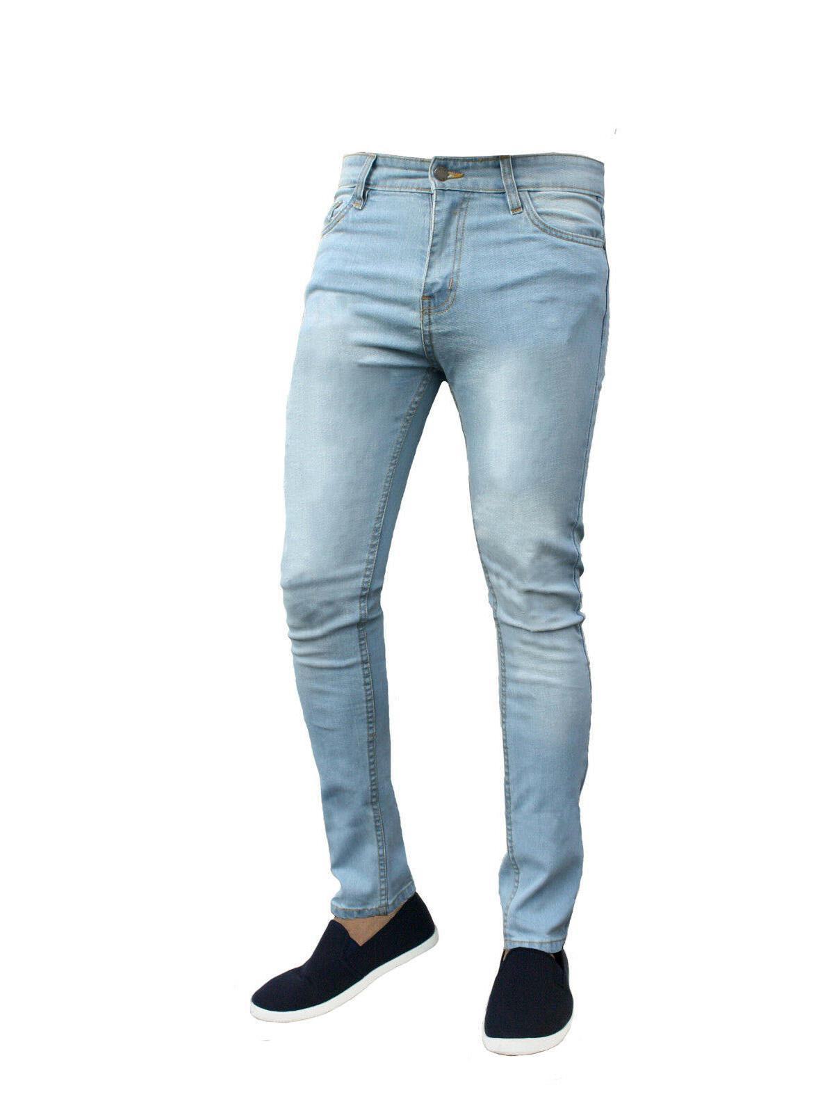 

Мужские эластичные узкие джинсы - высококачественная классика в четырех цветах XL светло-синий