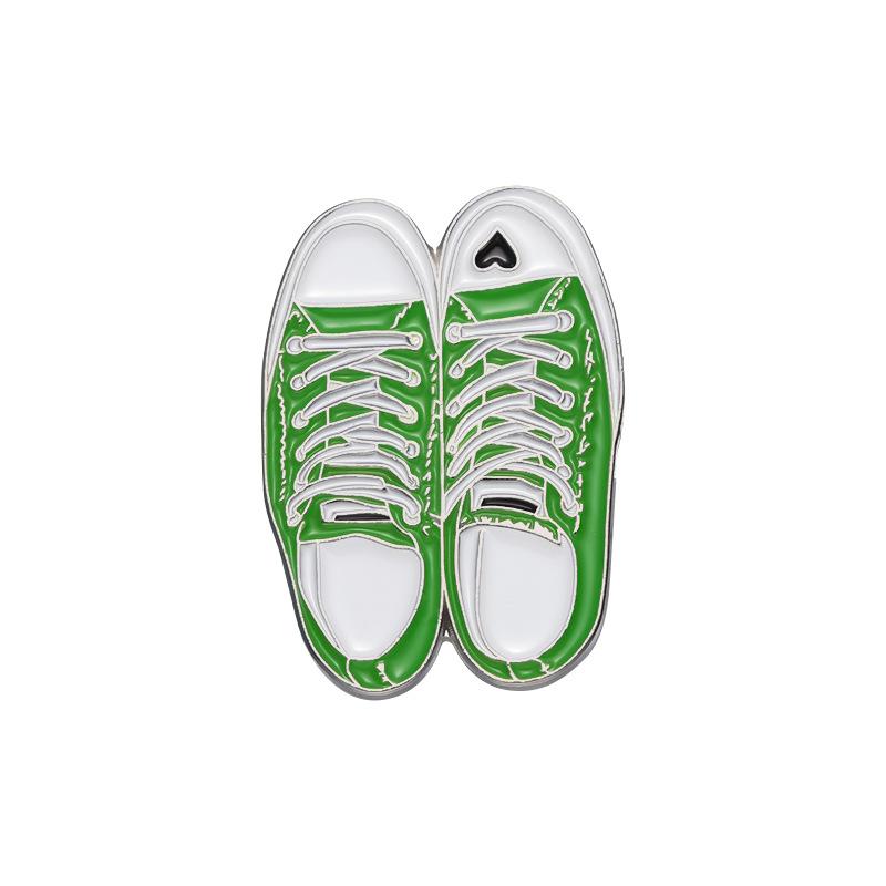 

Unique Artistic And Green Canvas Shoe Shaped Alloy Badge Stunning Decorative Brooch For Any Outfit