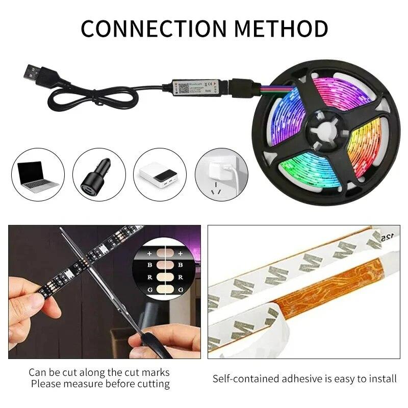 Non-Toxic 3M 2835Rgb Background Atmosphere Colorful Lighting Strips Color 5V Light Tv Bedside Bar Atmosphere Light Led Tape