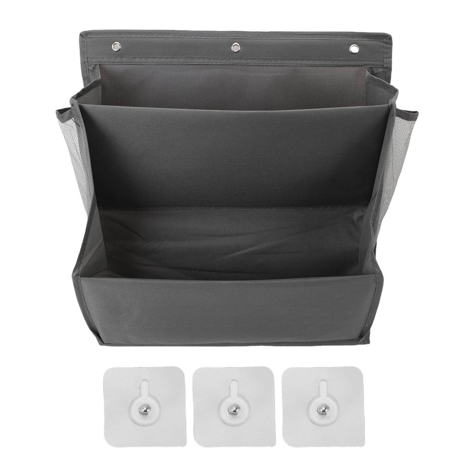 Mfyspace Grey Wall Hanging Shoe Organizer Oxford Cloth Space Saving Multifunctional 2 Tier Hanging Shoe Rack With Adhesive Hooks For