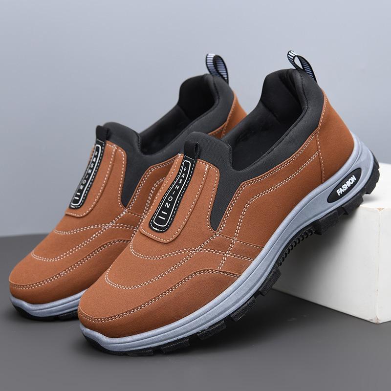 Men's Shoes Solid Color All-match Mountaineering Soft-soled Casual Walking Shoes