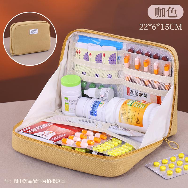 Large Capaci Medicine Bag for Men Women First Aid Kit with Zip Sort Outdoor Travel Essential Storage Pouch Mini Tote Capsule Bag