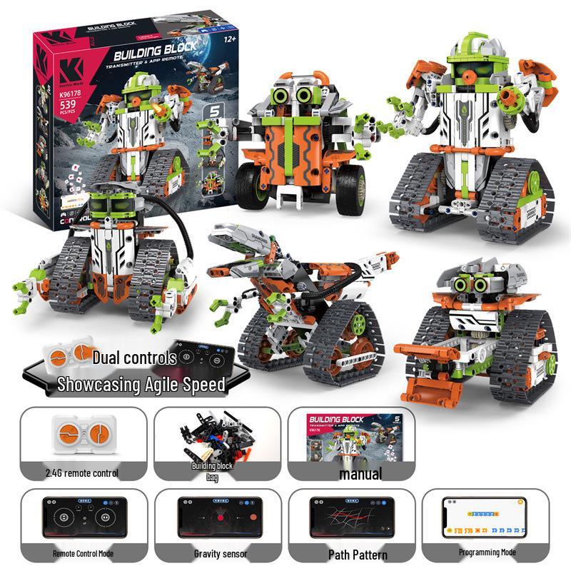 Electric Remote-Control Programming Robot Toy - Compatible with LEGO for Kids' Birthday Gift