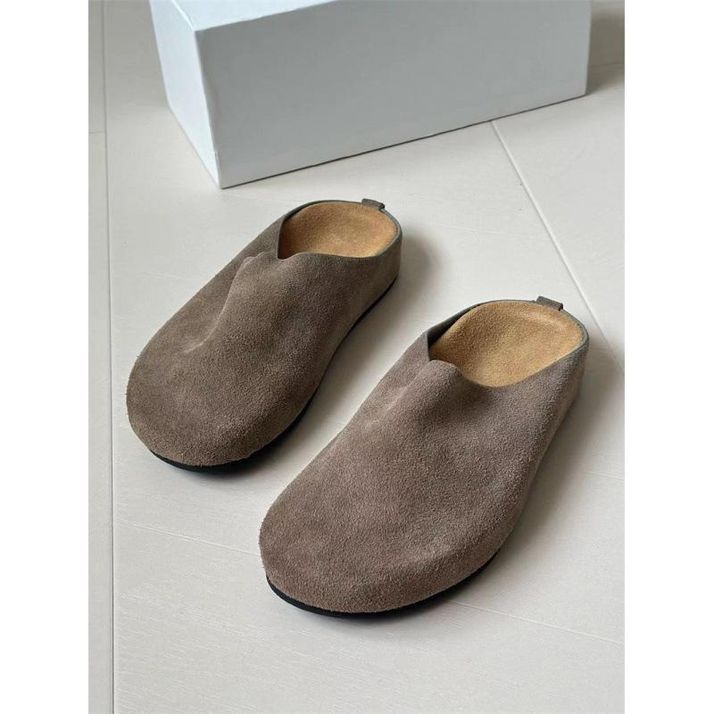 

No standard supply Yishiran deep section series comfortable casual bag head lazy shoes non-slip leather slippers 35 сірий колір