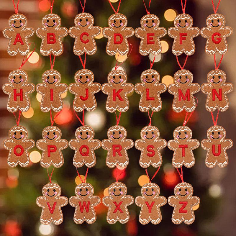 Christmas Gingerbread Man Ornaments: Festive Alphabet Hanging Decorations