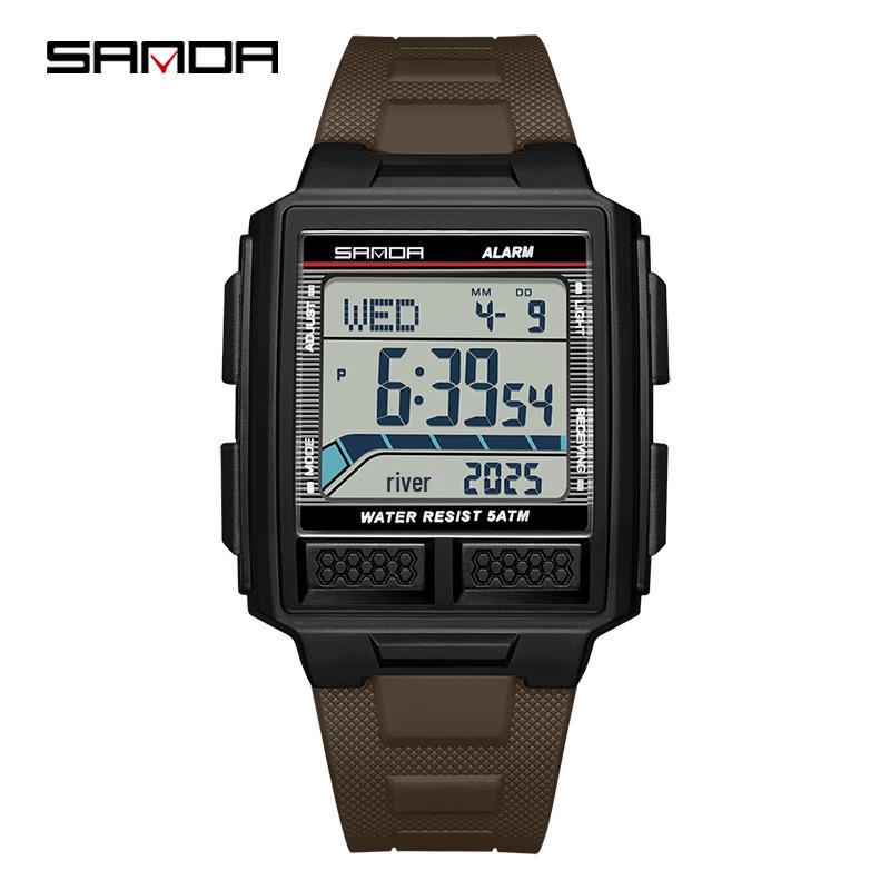 Sanda Men's Large Screen Luminous Multifunctional Waterproof Countdown Wristwatch