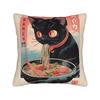 Cat Ramen Anime Kawaii Cat Pillow Case  Square Pillow Cover For Chair Sofa Home Decor Kawaii Pillowcases
