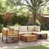 6 Piece Garden Sofa Set with Cushions Solid Acacia Wood