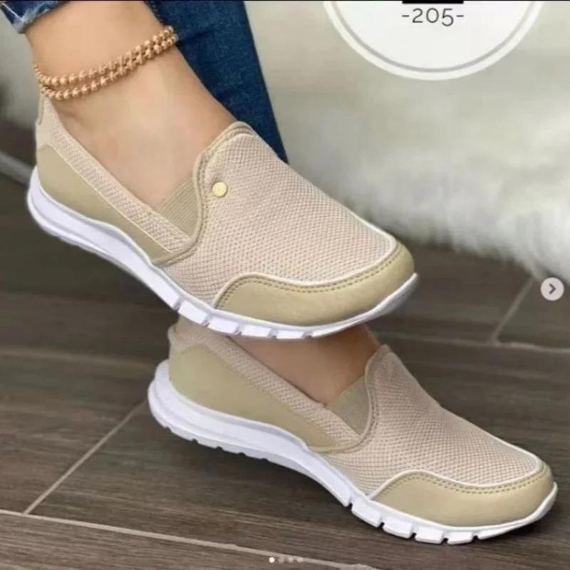 Fashion Women Shoes Platform Sneakers New 2024 Summer Breathable Single Shoe Female Soft Sole Flat Shoes Casual Board Shoes Plus Size 43